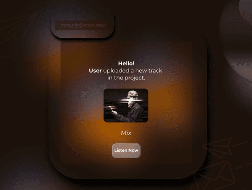 Email notification about a new track version